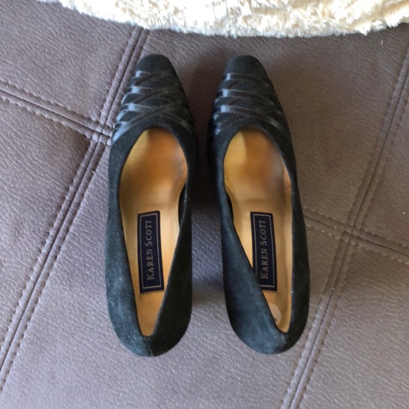 KAREN SCOTT Black Suede Heels S7AA - Picture 7 of 9